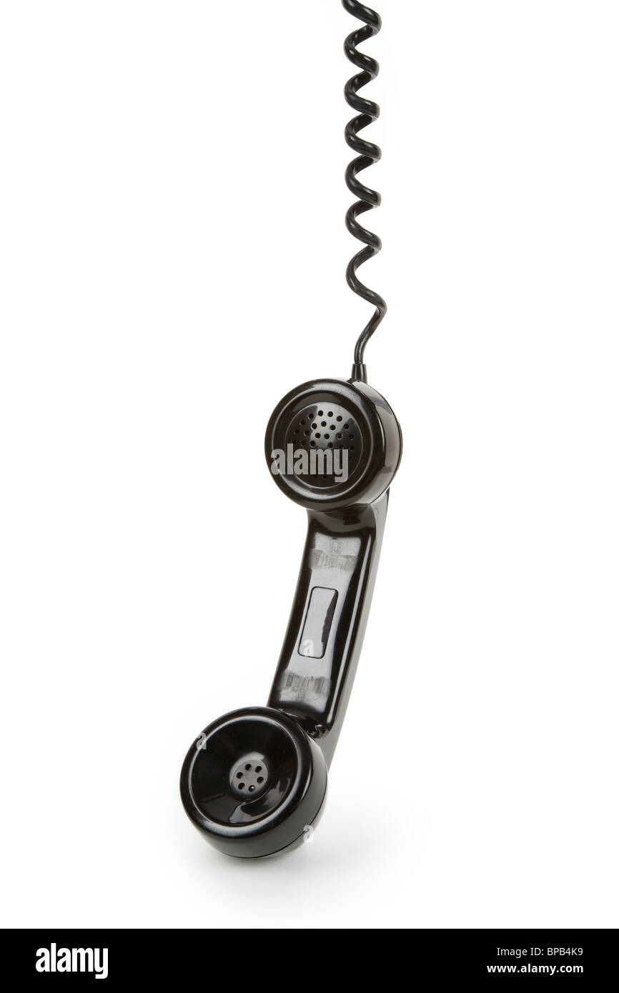 Black telephone Receiver with white background Stock Photo Alamy