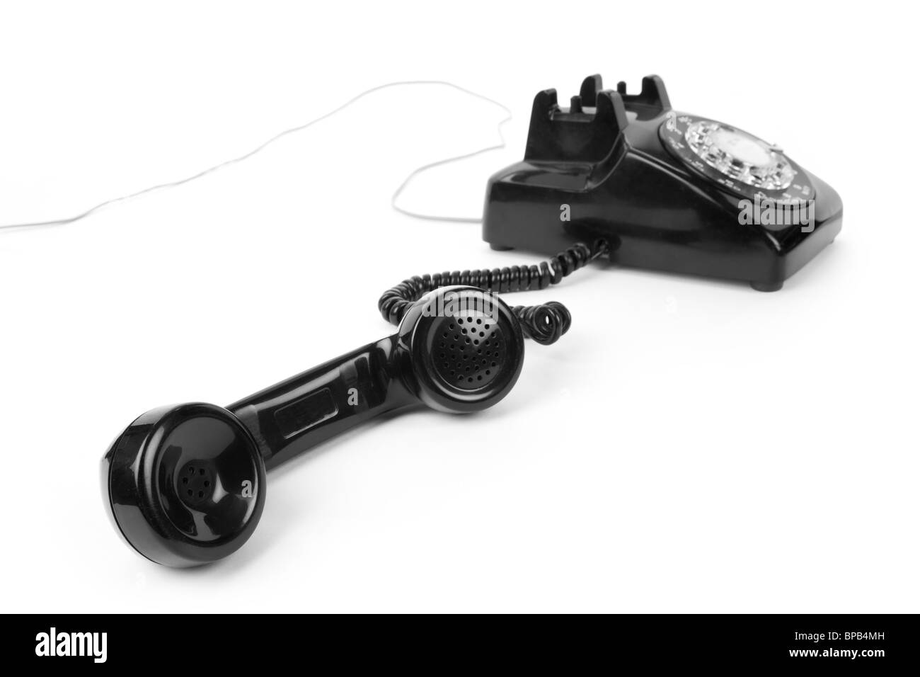 Black telephone Receiver with white background Stock Photo Alamy