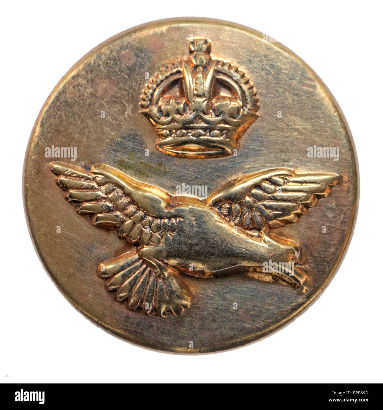 British Military Brass Button - RAF / Royal Air Force Stock Photo