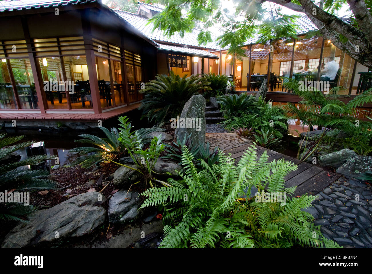 Zai Japanese Restaurant Is Surrounded By Traditional Gardens In Port Douglas Queensland Australia Stock Photo Alamy