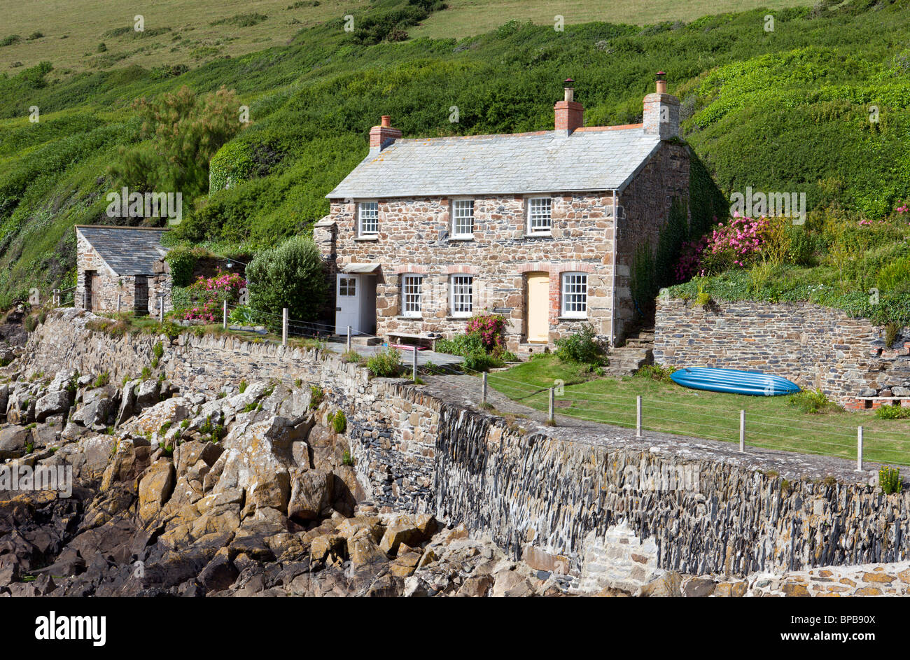 Seaside cottage in Port Quin Cornwall Stock Photo