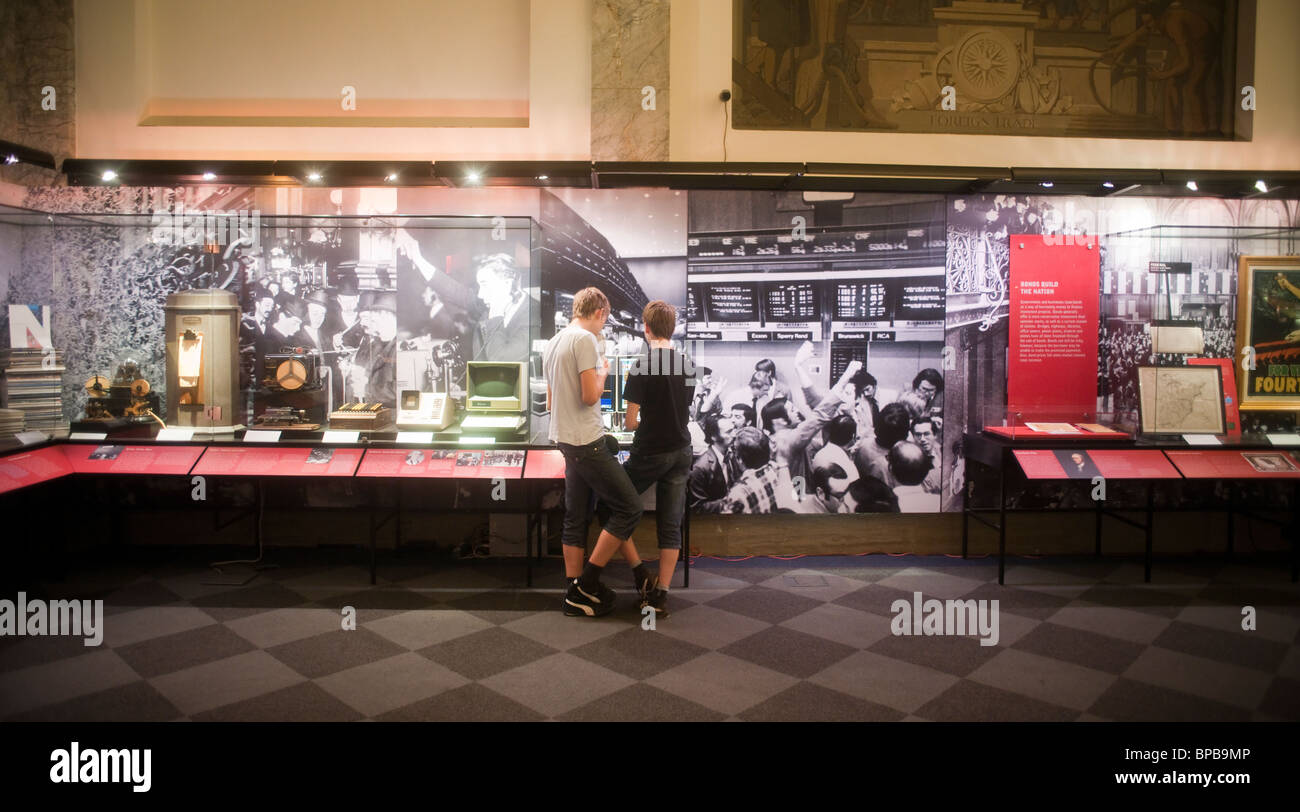 Visitors to the Museum of American Finance on Wall Street in Lower