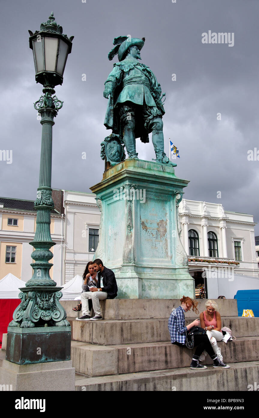 Statue of Gustav Adolfs II, Gustav Adolfs Torg, Gothenburg, Västergötland & Bohuslän Province, Kingdom of Sweden Stock Photo