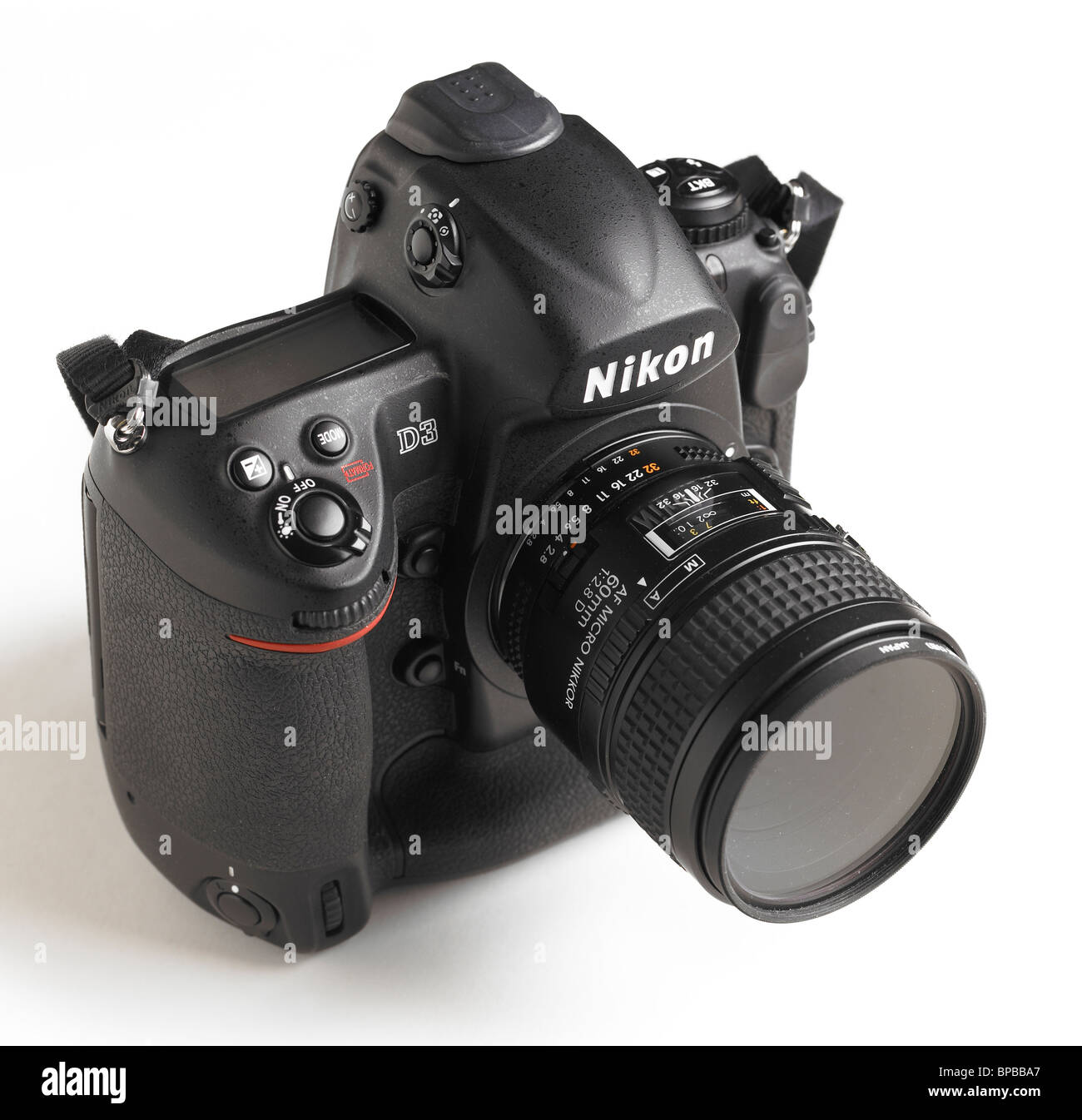 Nikon D3 Camera On White Background Stock Photo