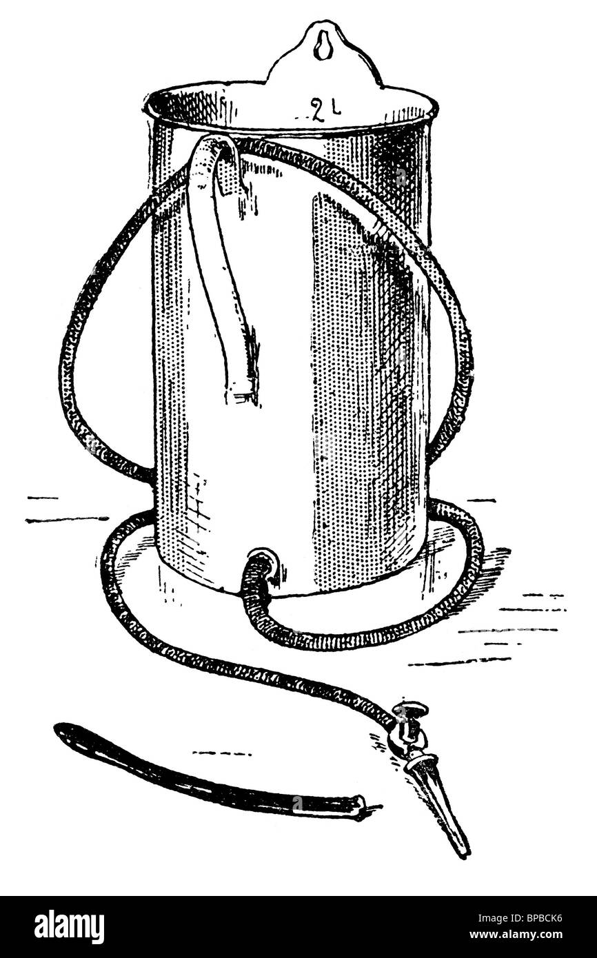 Antique enema. Antique illustration. 1900 Stock Photo Alamy