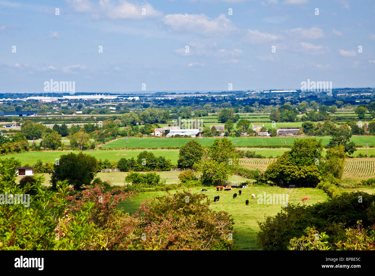 View from Upper Wanborough towards Swindon in Wiltshire, England, UK Stock Photo