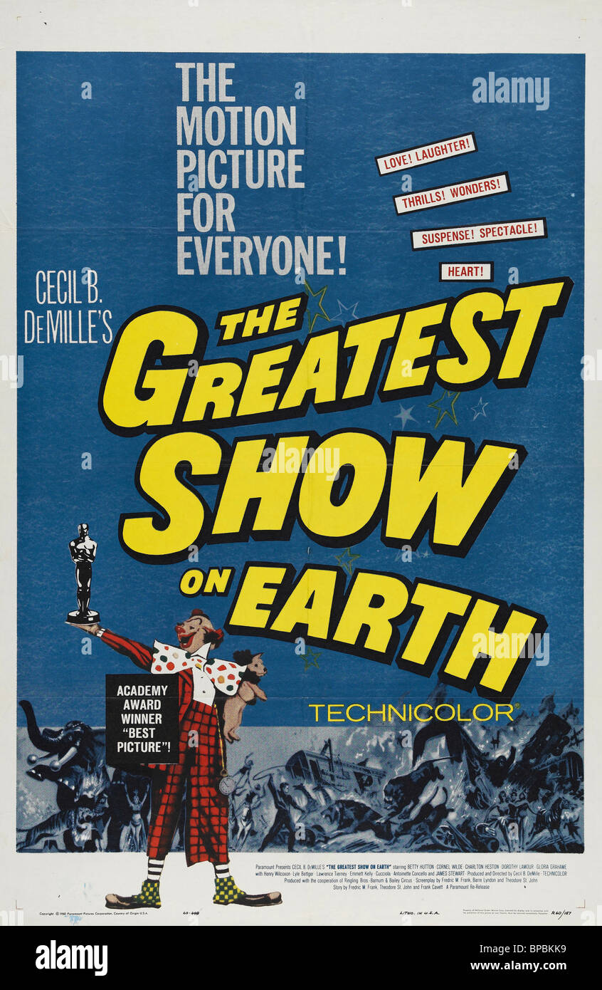 FILM POSTER THE GREATEST SHOW ON EARTH (1952) Stock Photo