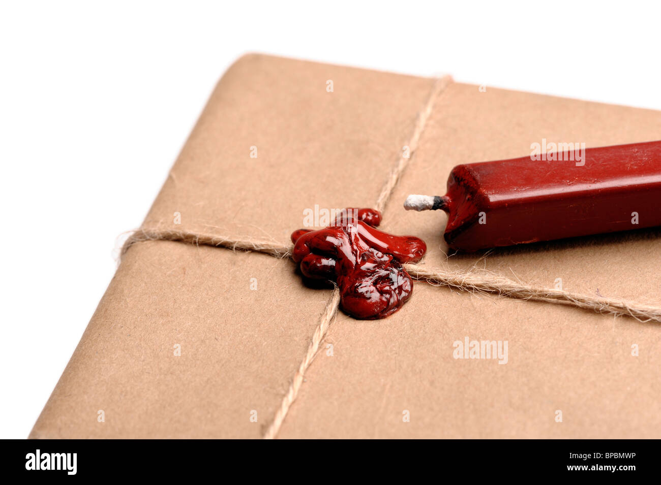 Envelope and sealing wax Stock Photo