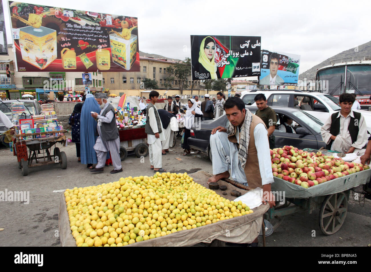 posters for parliamentary elections (September 2010) in kabul Stock Photo