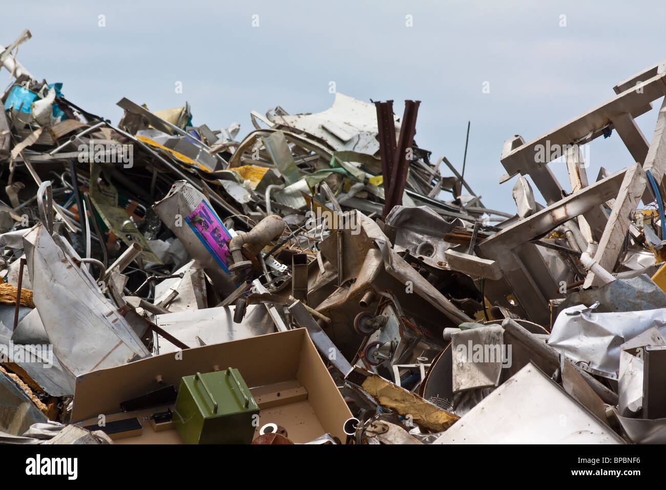 Louis Padnos Iron And Metal Company recycling yard in Holland Michigan USA US Scrap metal recycling industry company processing horizontal hi-res Stock Photo