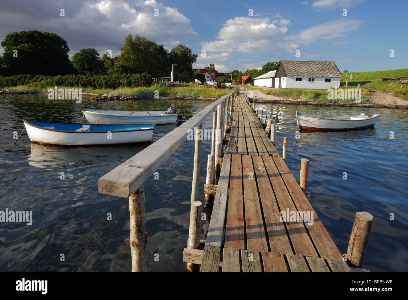 landing stage for fishing boats in Fredericia at Lillebaelt Stock Photo