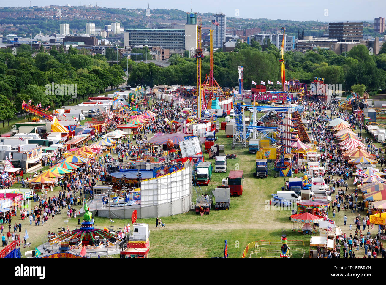 The Hoppings Fairground Newcastle Upon Tyne United Kingdom Stock Photo