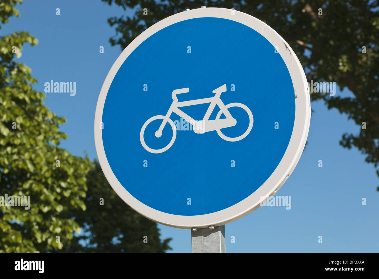 salamanca, spain; road sign indicating a bicycle track Stock Photo