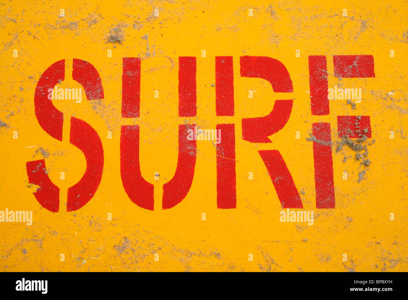 Stencilled Lettering on Surfboard. Photograph by Kim Craig Stock Photo ...
