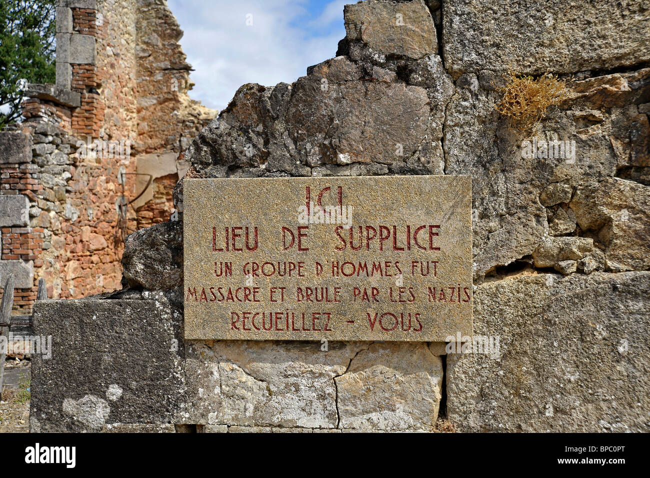 WW2 Nazi SS massacre Oradour-sur-Glane Haute-Vienne Limousin France Stock Photo