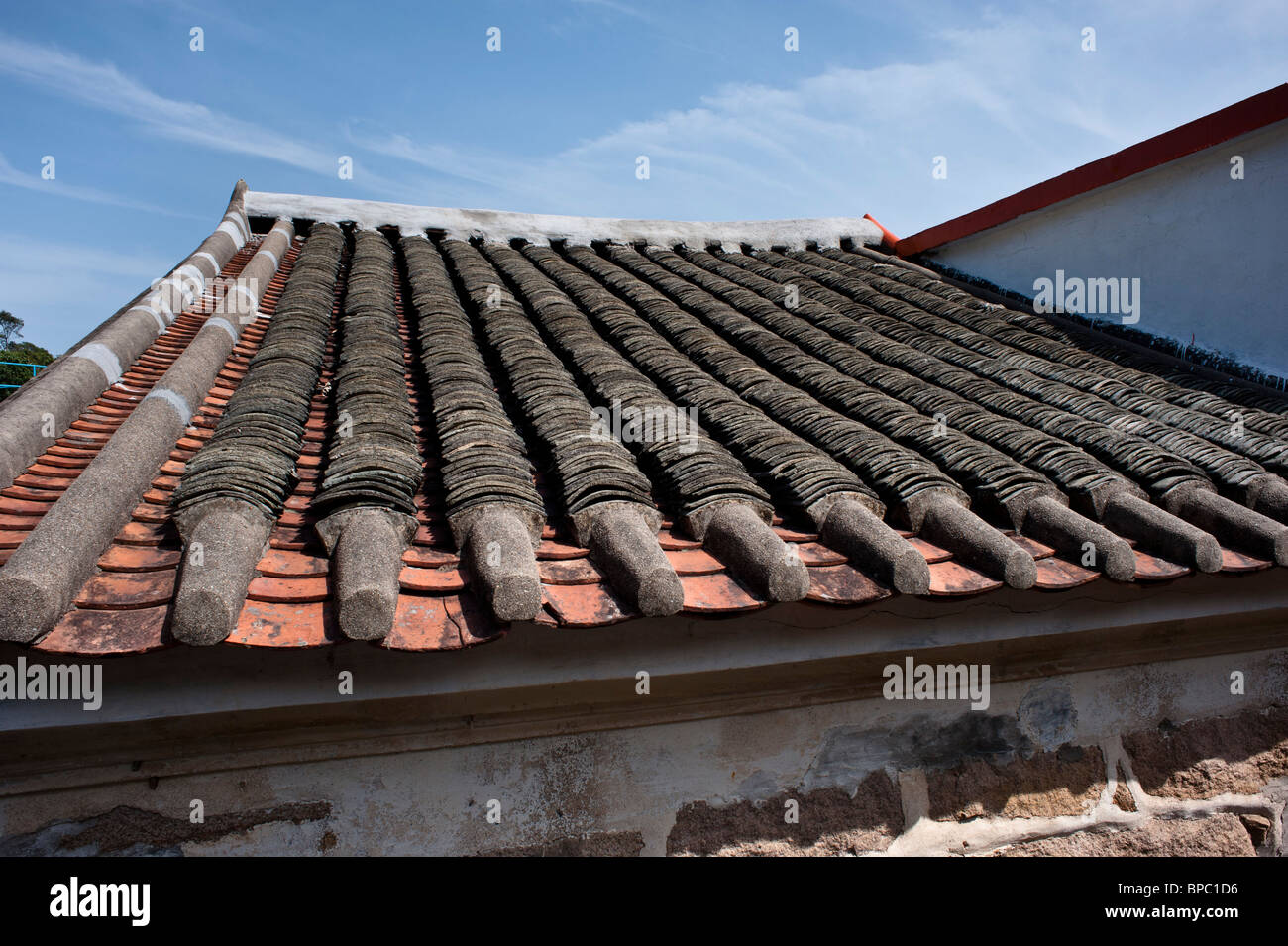 Hong Kong,The old village of Mo Tat. Many traditional houses deserted and some are falling apart. Other ones are recently renova Stock Photo