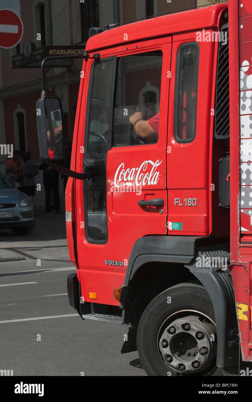 Coca-Cola truck on the Moscow street Stock Photo