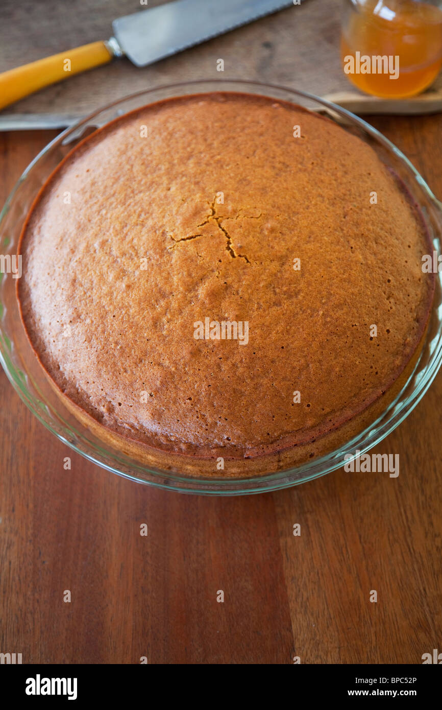 Round honey cake Stock Photo