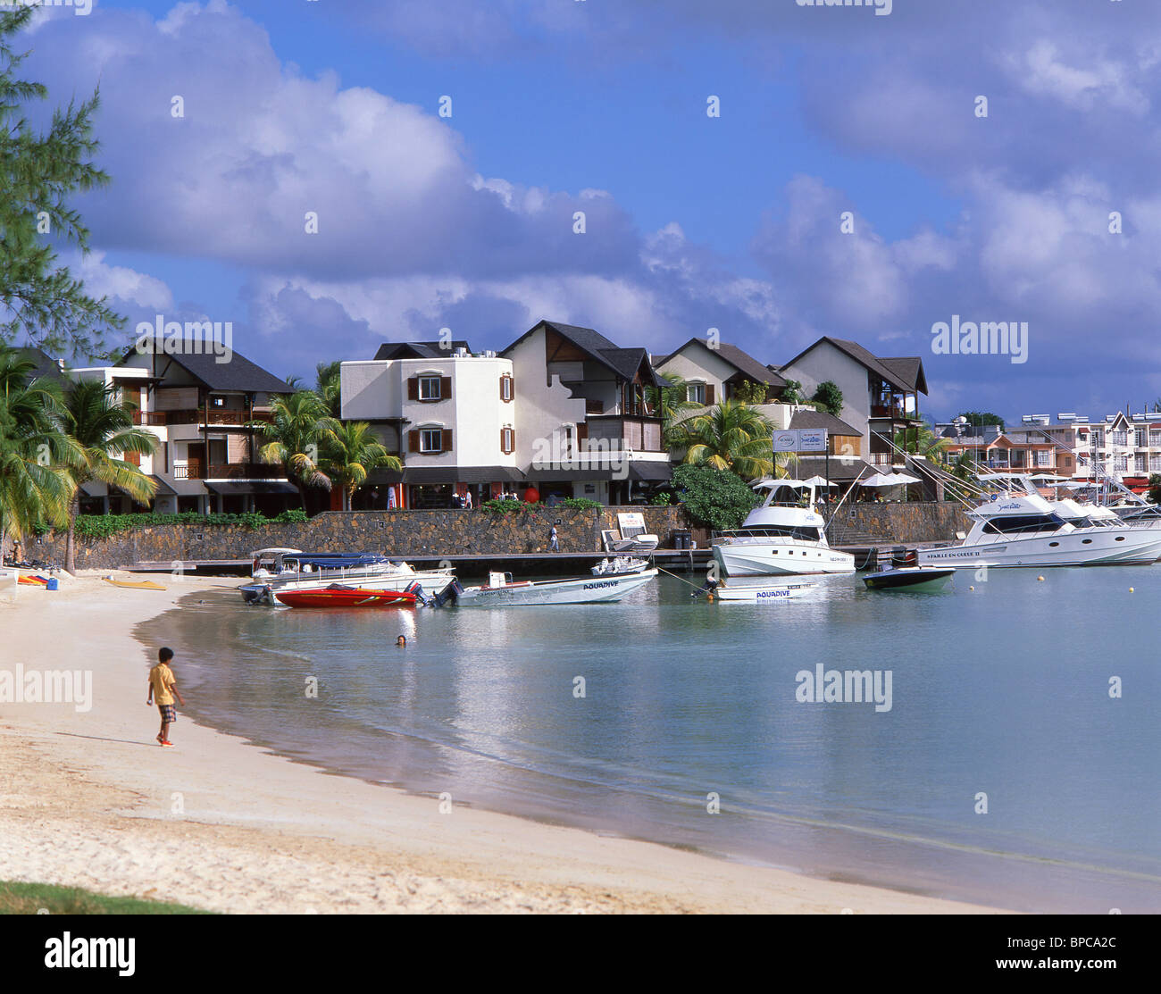 Beach view, Grand Baie, Rivière du Rempart District, Republic of