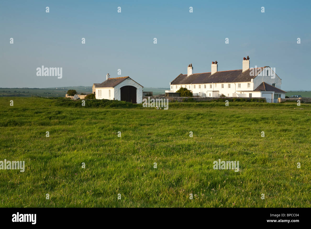 Coastguard Cottages at St Aldhelm's Head on the Isle of Purbeck, Dorset, Uk Stock Photo