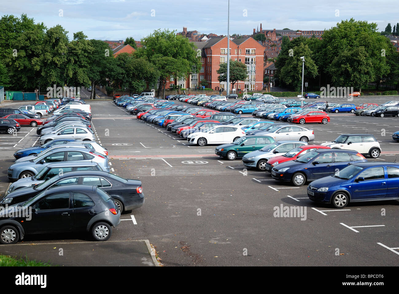 The forest park and ride car park Nottingham england uk Stock Photo Alamy