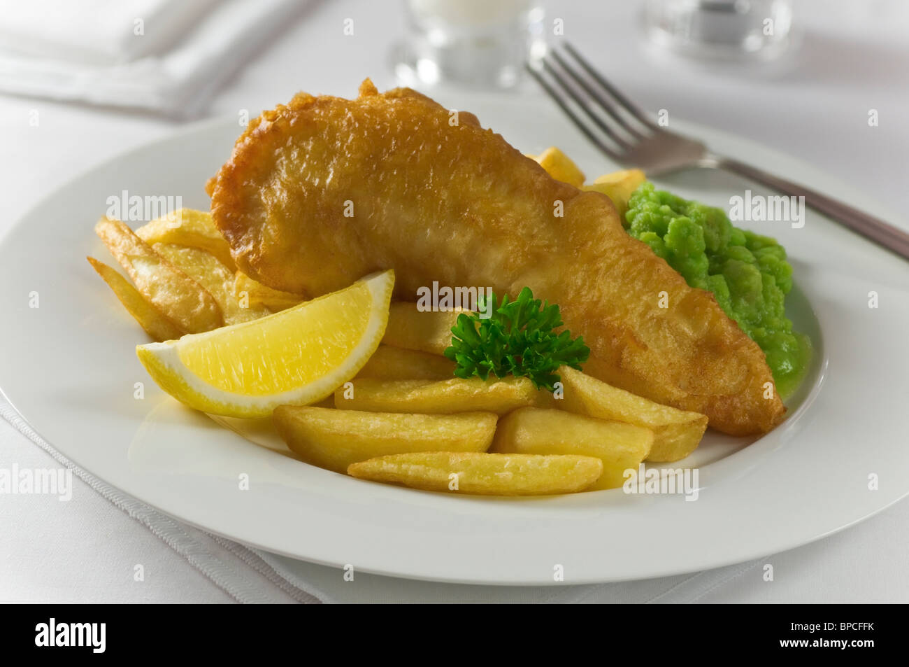 Fish and chips Traditional food UK Stock Photo