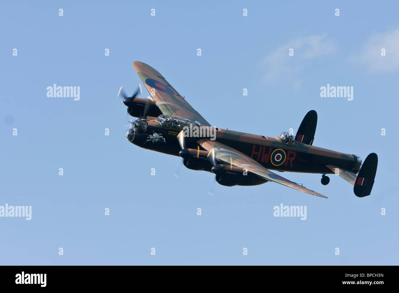 Avro 683 Lancaster bomber, B1 reg PA474, displaying at Sywell Stock Photo