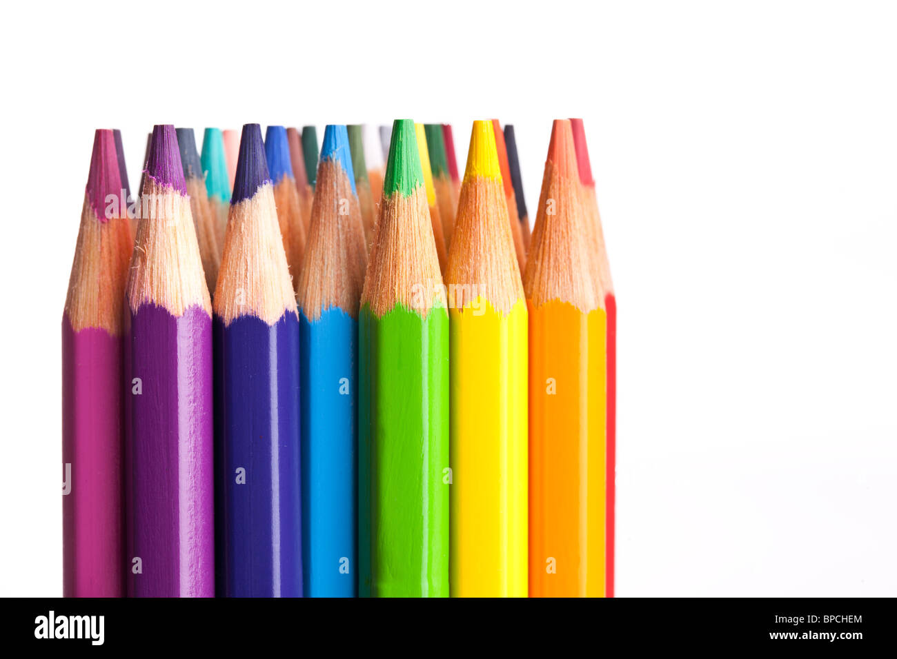 the crayons isolated on white background Stock Photo - Alamy