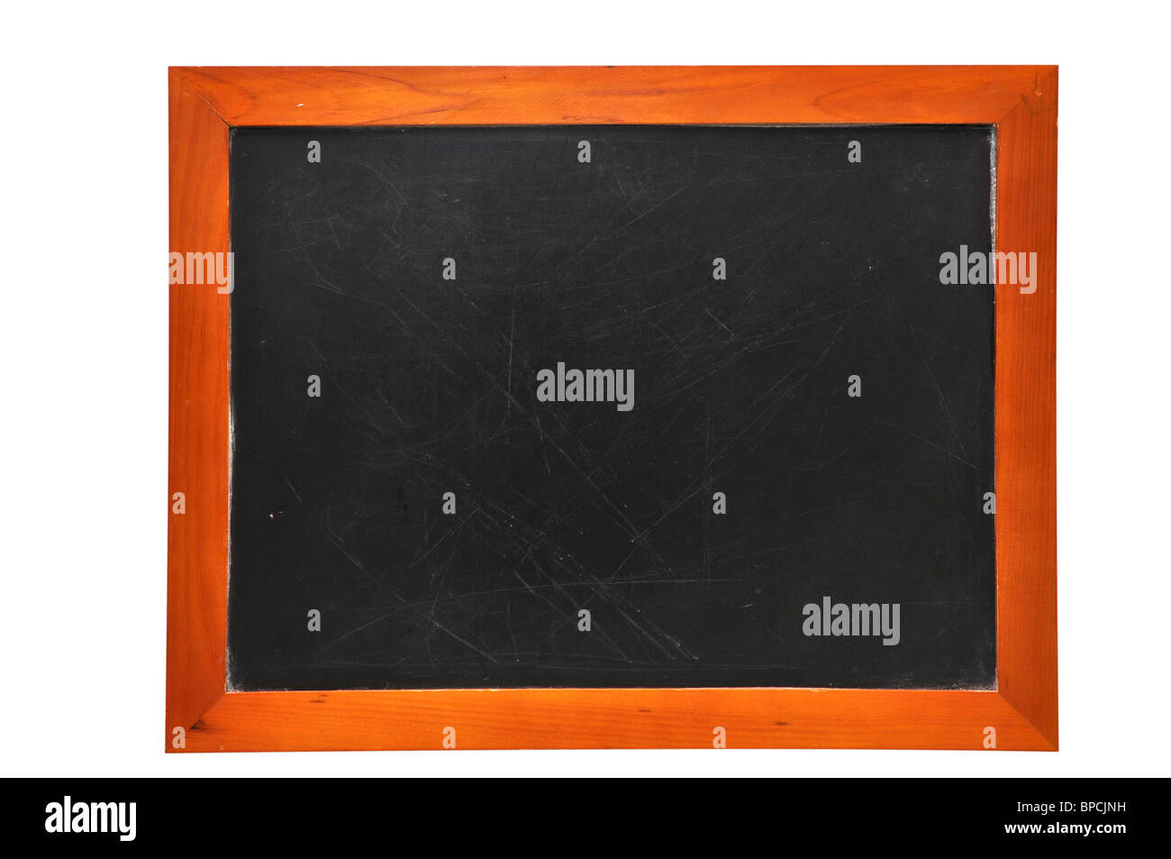 Blank chalkboard isolated on white background with clipping path. Stock Photo