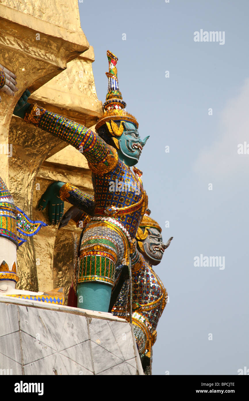 The Wat Phra Kaew near royal palace, Bangkok, Thailand Stock Photo