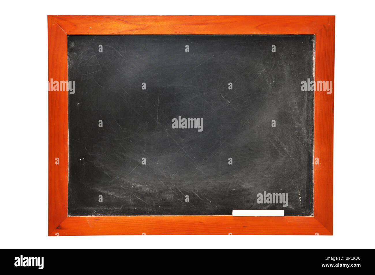 Chalkboard with chalk isolated on white background with clipping path. Stock Photo