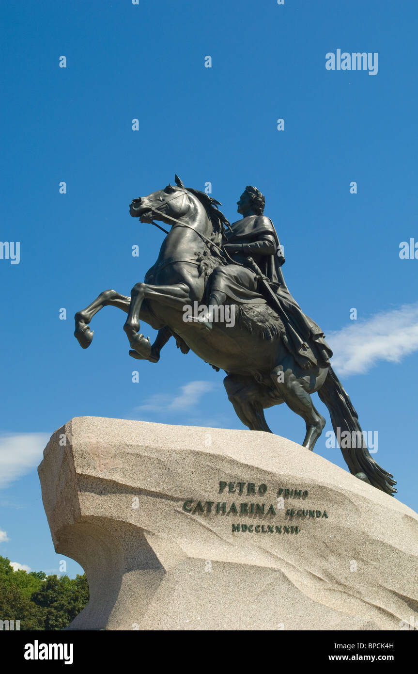 The Bronze Horseman. Statue of Peter the Great in Decembrists Square