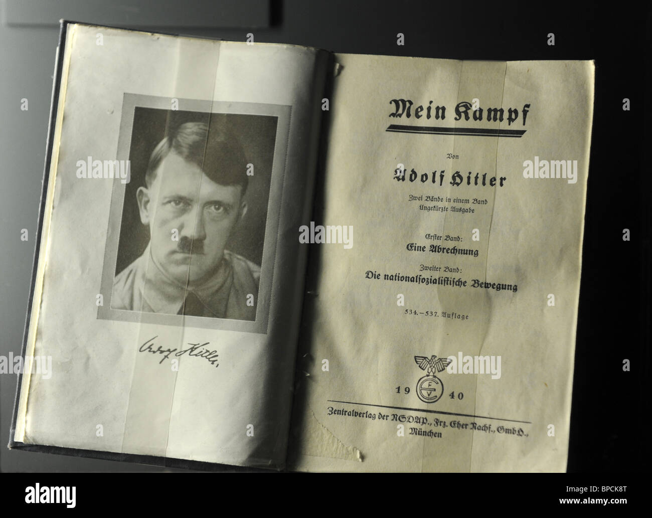 Adolf Hitlers book Mein Kampf Nuremberg Germany Nurnberg Deutschland Europe Stock Photo
