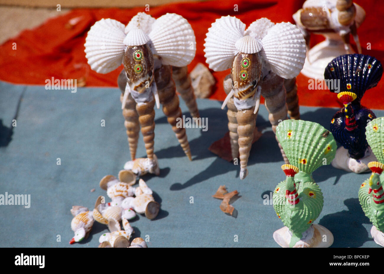 Bay Of Bengal India Elephant Ornaments Made Out Of Shells Stock Photo ...