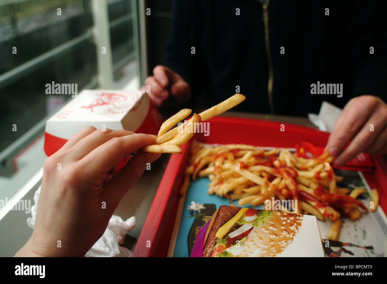 Eating at McDonald's Stock Photo Alamy