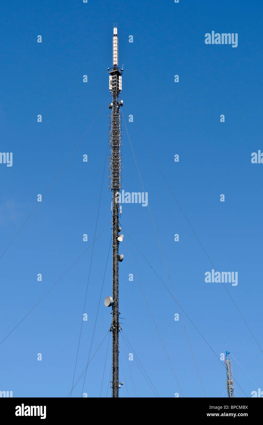 Large television transmission station and antenna Stock Photo Alamy
