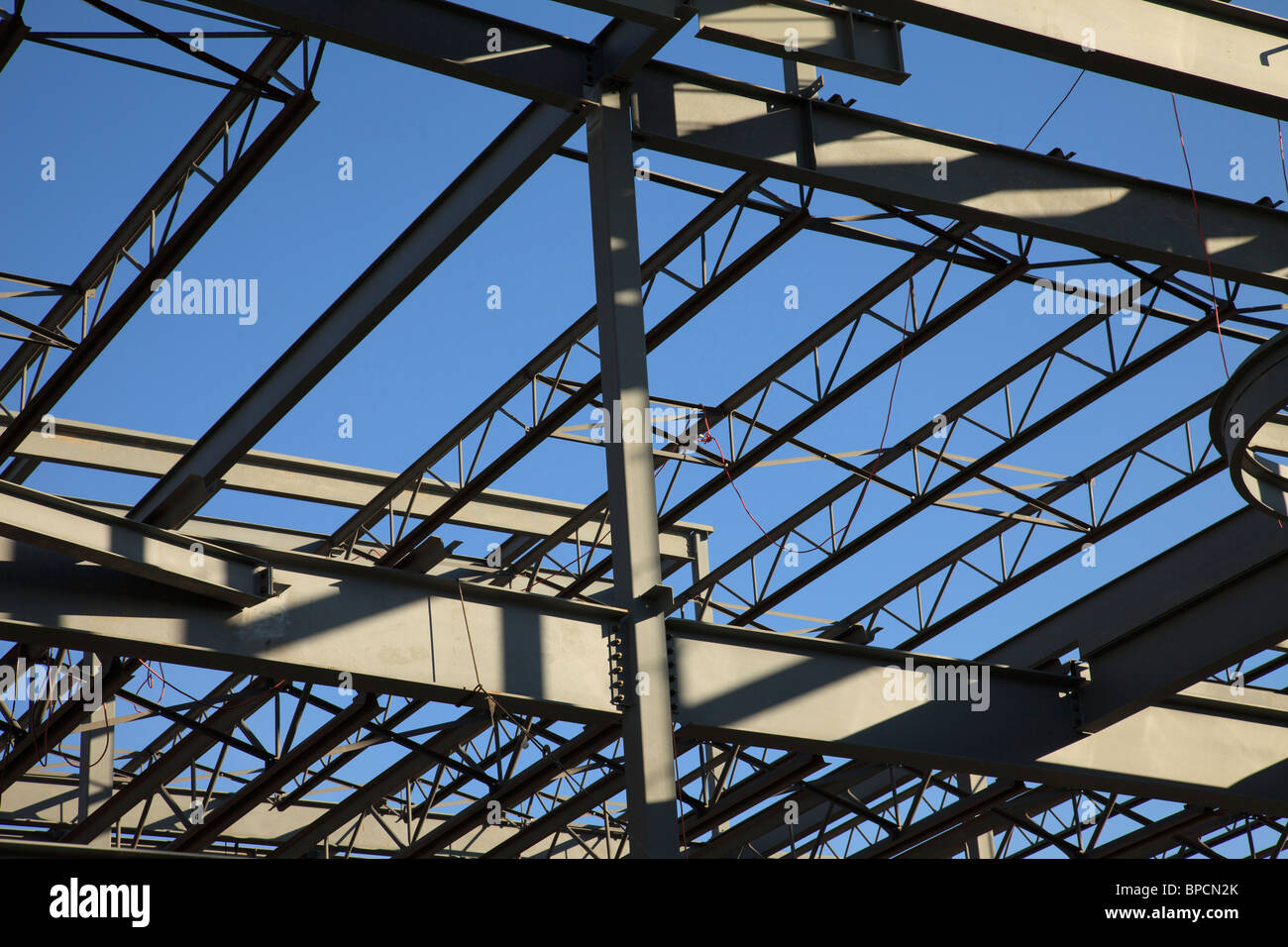st. albert, alberta, canada; steel frame of a building under