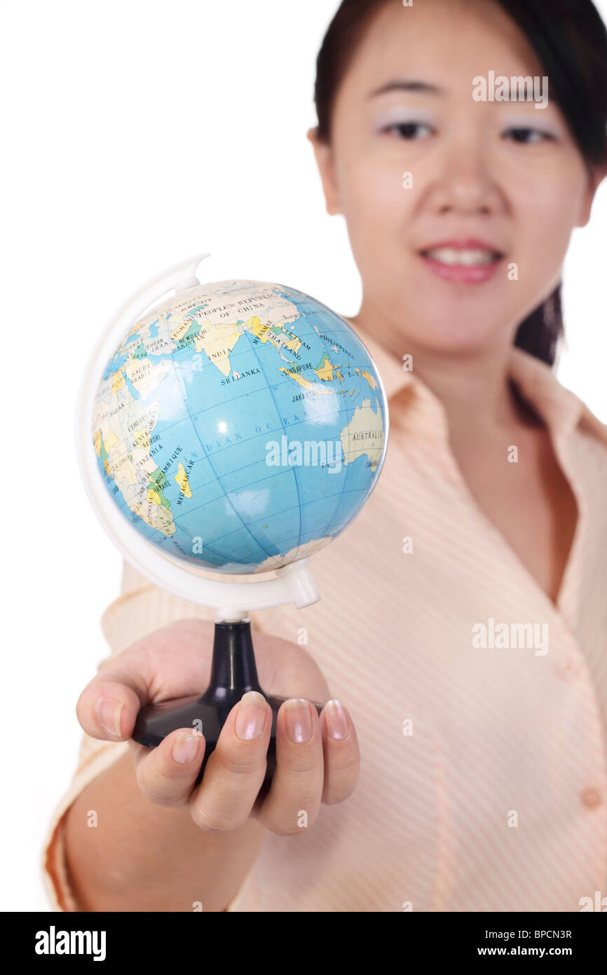 Mini globe hand hi-res stock photography and images - Alamy