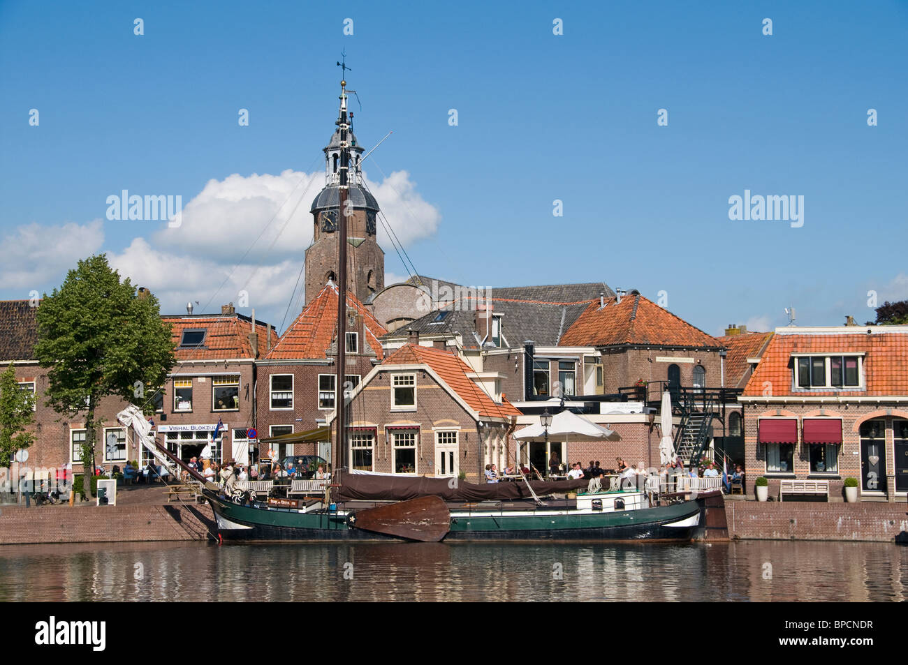 Blokzijl Overijssel  Monument Historic Architecture Port  City Hanseatic town Harbour boat Stock Photo