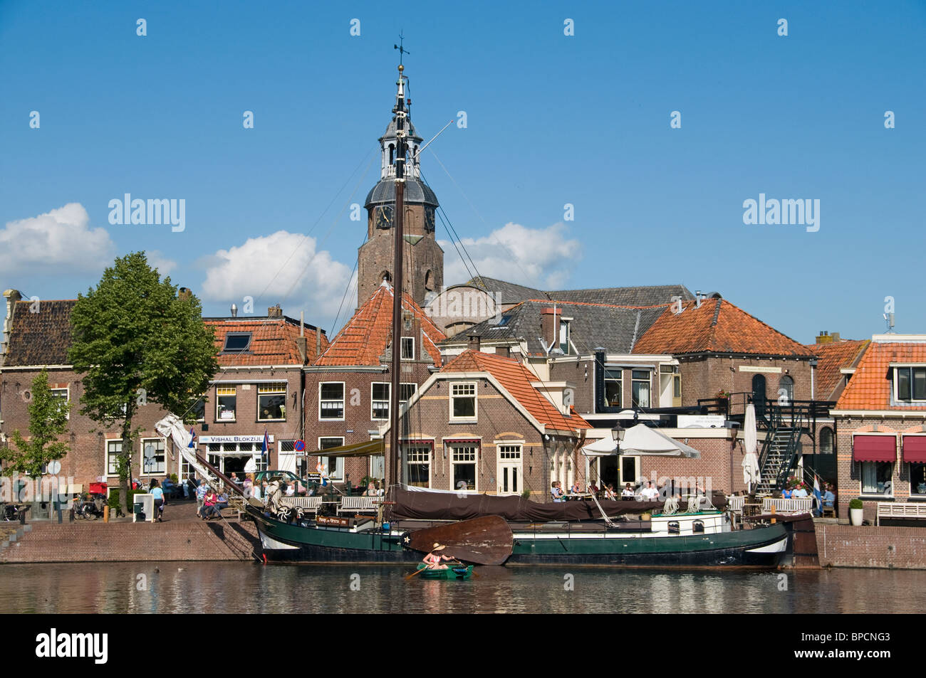 Blokzijl Overijssel  Monument Historic Architecture Port  City Hanseatic town Harbour boat Stock Photo