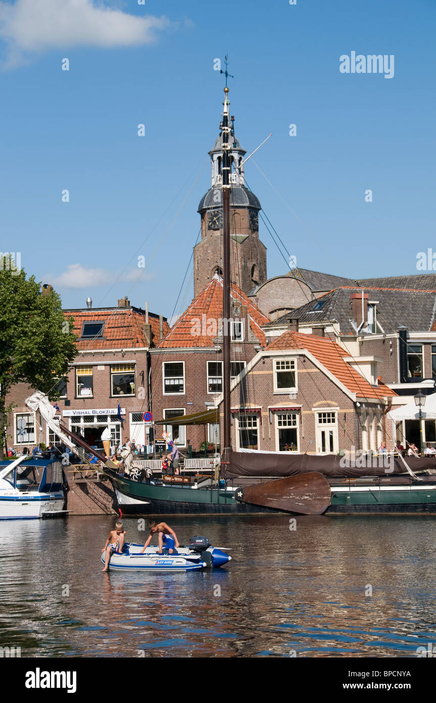 Blokzijl Overijssel  Monument Historic Architecture Port  City Hanseatic town Harbour boat Stock Photo