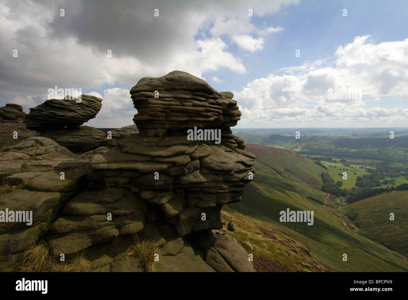 grindsbrook downfall vale of edale derbyshire peak district national park england uk gb Stock Photo