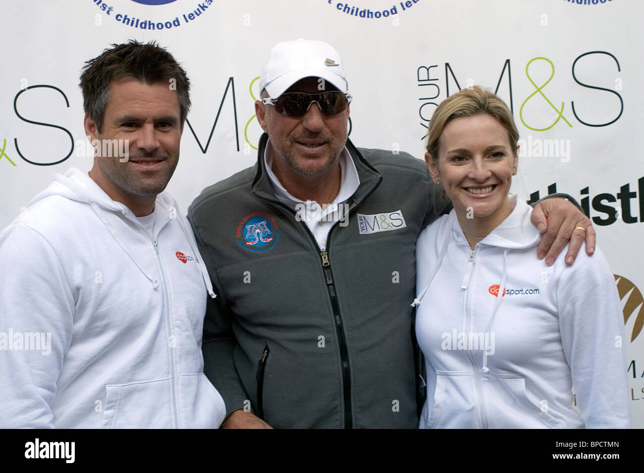 Ian Botham walk for Leukaemia Research in Windsor with Kenny and Gaby Logan Stock Photo