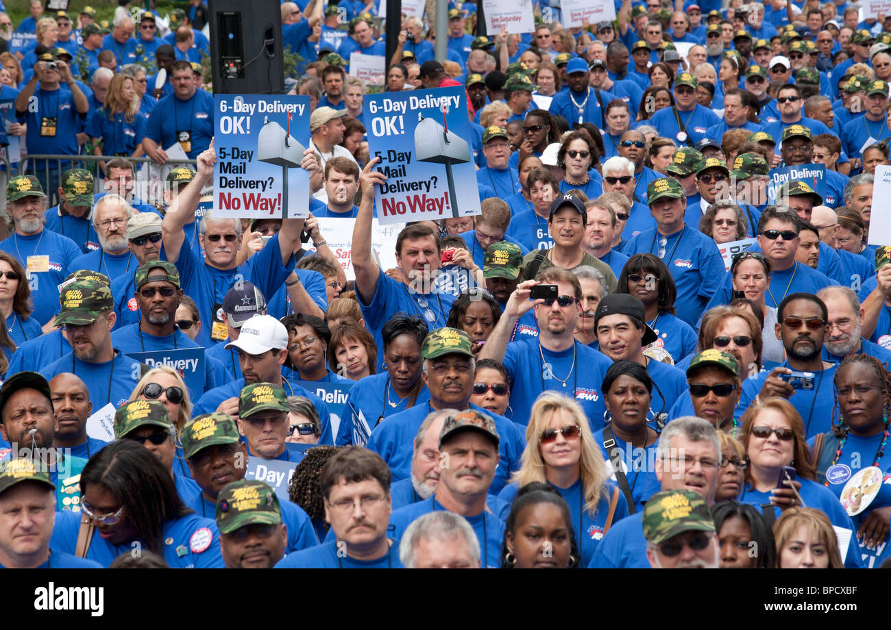 Postal Workers Rally To Save Six Day Mail Delivery Stock Photo Alamy