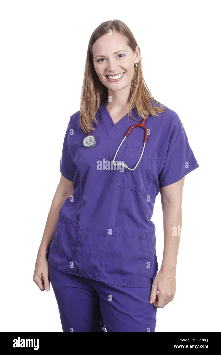 Friendly, smiling female nurse Stock Photo