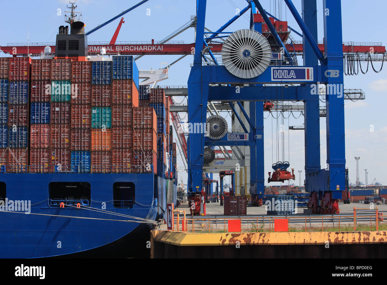 Container Terminal Burchardkai, Hamburg, Germany Stock Photo
