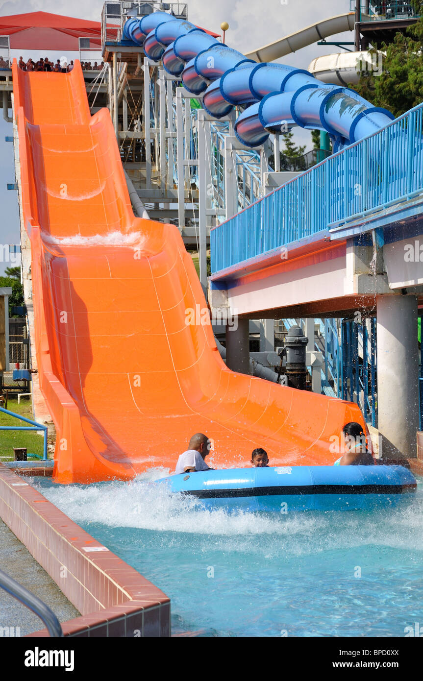 Water slide at Hurricane Harbor waterpark , Six Flags Over Texas