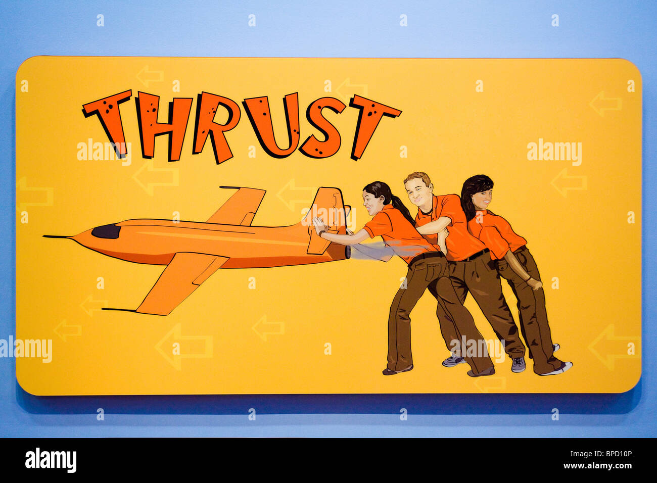 Basic physics of flight illustration - Thrust Stock Photo