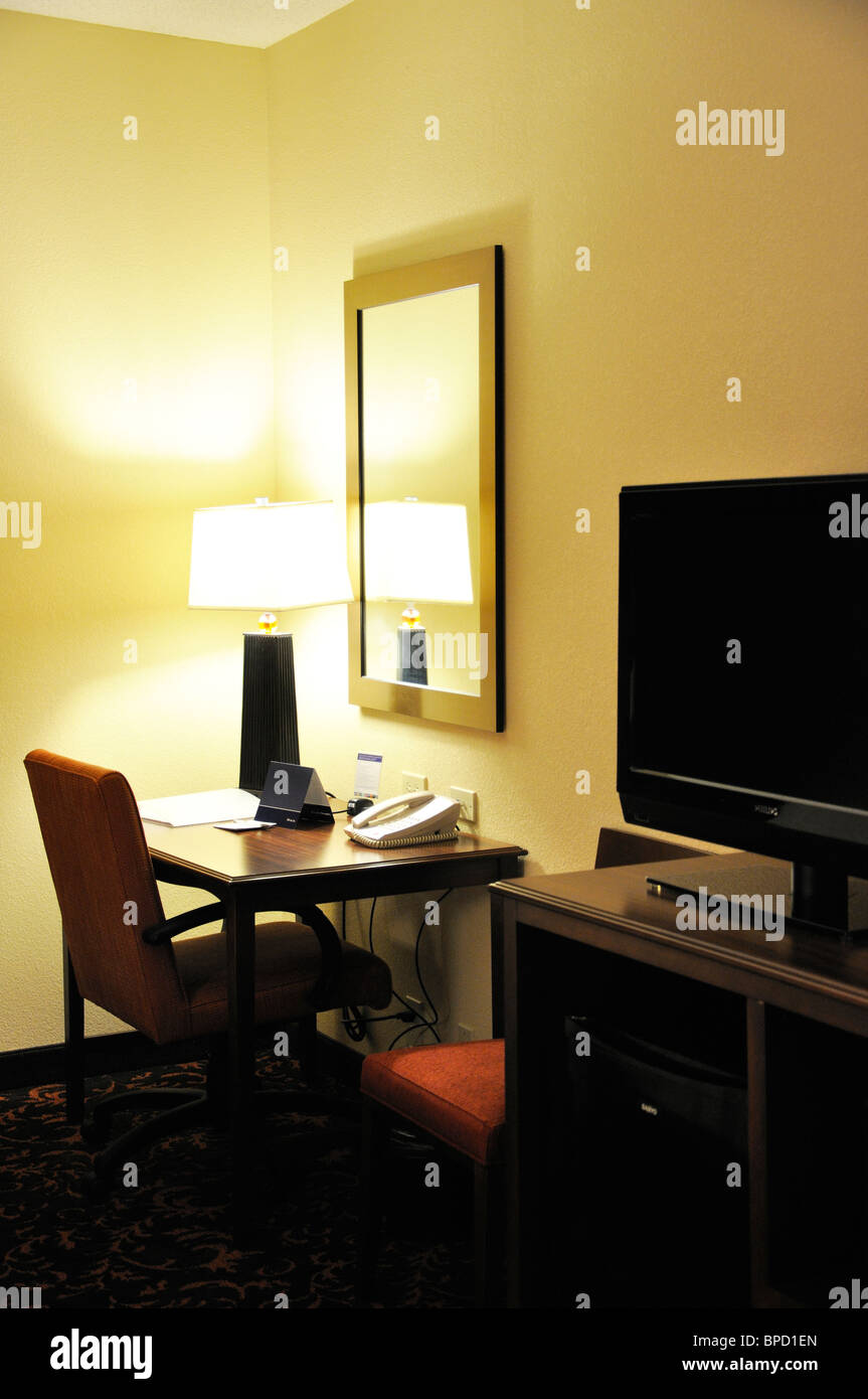 Hampton Inn hotel room, USA Stock Photo - Alamy
