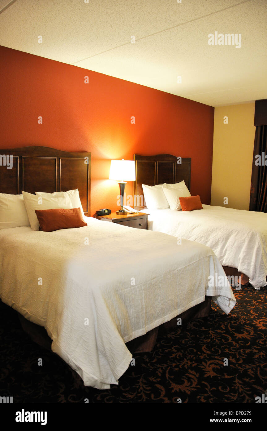 Hampton Inn guest room, USA Stock Photo - Alamy